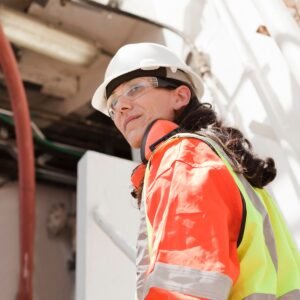 Engineer working on oil rig
